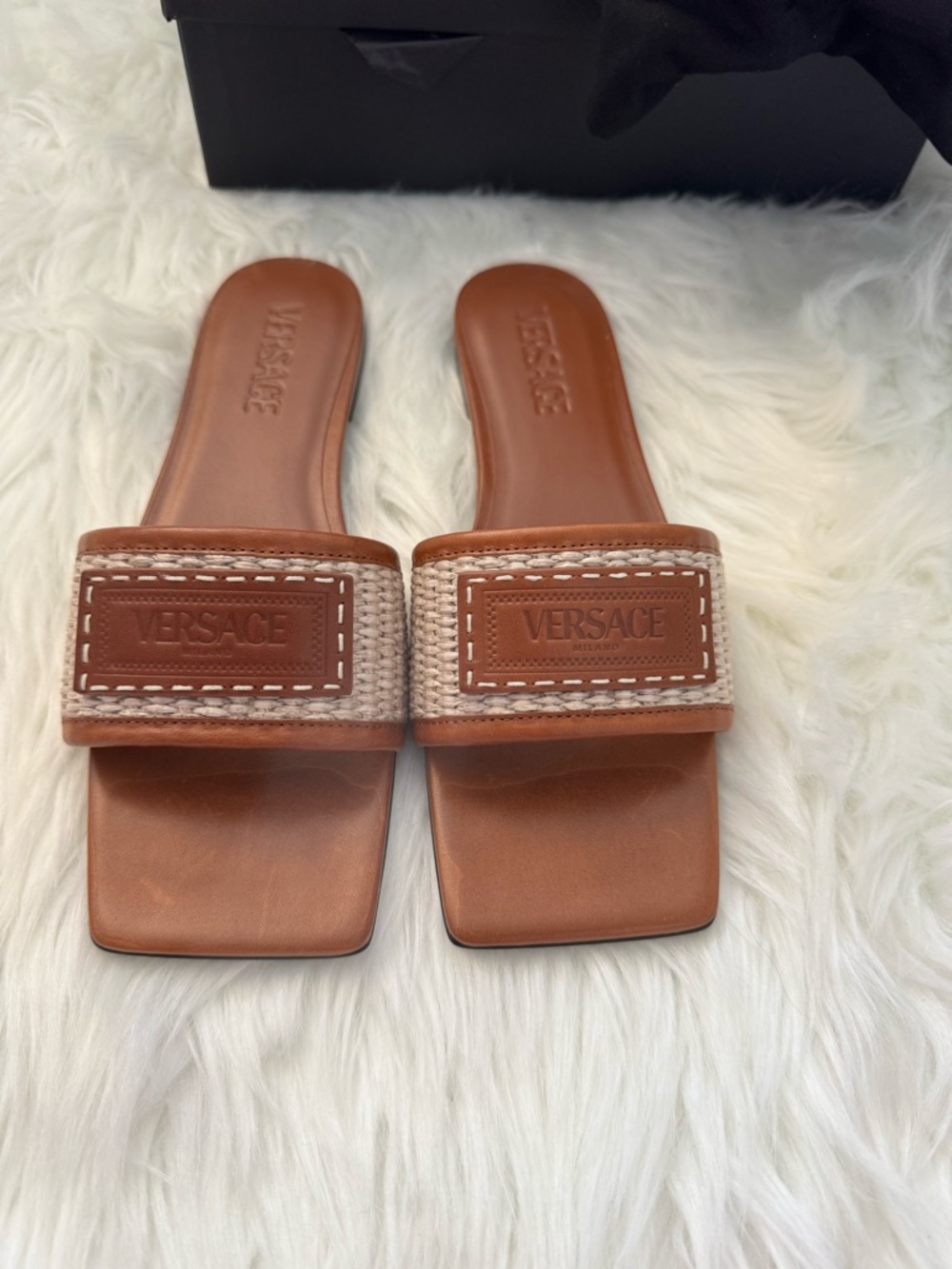 Versace Theia Barocca flat sandals size 37.5